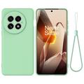OnePlus 13 Vloeibare siliconen hoesje met polsbandje - Groen
