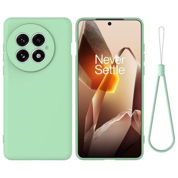 OnePlus 13 Vloeibare siliconen hoesje met polsbandje - Groen