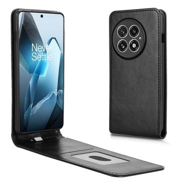 OnePlus 13 Verticale Flip Hoesje met Kaartsleuf - Zwart