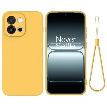 OnePlus 13T Vloeibare siliconen hoesje met polsbandje - Geel