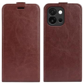 OnePlus 13T Verticale Flip Hoesje met Kaartsleuf - Bruin