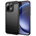 OnePlus 15 Geborsteld TPU Hoesje - Koolstofvezel - Zwart