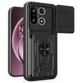 OnePlus 15 Roterende ring hybride hoesje met camera schild - Zwart
