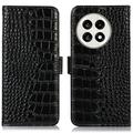 OnePlus Ace 5/5 Pro/13R Crocodile Series Wallet Leren Hoesje met RFID - Zwart
