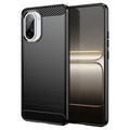 OnePlus Ace 5 Racing/Nord CE5 Geborsteld TPU Hoesje - Koolstofvezel - Zwart