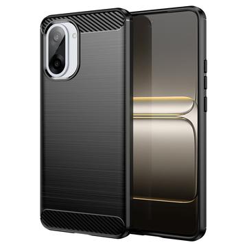 OnePlus Ace 5 Racing/Nord CE5 Geborsteld TPU Hoesje - Koolstofvezel - Zwart