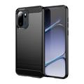 OnePlus Ace 6/6T/15R Geborsteld TPU Hoesje - Koolstofvezel - Zwart