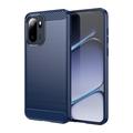 OnePlus Ace 6/6T/15R Geborsteld TPU Hoesje - Koolstofvezel - Blauw