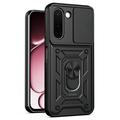 OnePlus N6x Roterende ring hybride hoesje met camera schild - Zwart