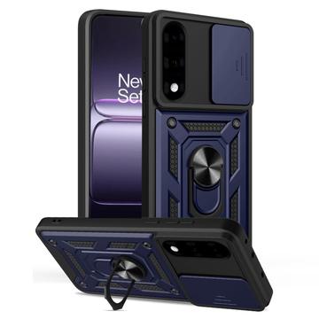 OnePlus Nord 5 Roterende ring hybride hoesje met camera schild - Blauw