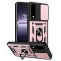 OnePlus Nord 5 Roterende ring hybride hoesje met camera schild - Rose Gold