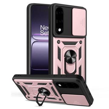 OnePlus Nord 5 Roterende ring hybride hoesje met camera schild - Rose Gold