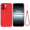 OnePlus Nord 6/Turbo 6 Vloeibare siliconen hoesje met polsbandje - Rood