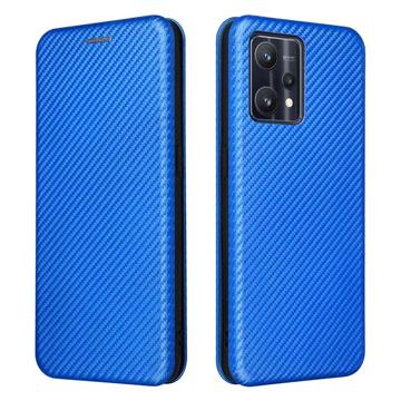 OnePlus Nord CE 2 Lite 5G Flip Hoesje - Koolstofvezel - Blauw