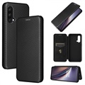 OnePlus Nord CE 5G Flip Cover - Koolstofvezel - Zwart