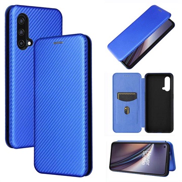 OnePlus Nord CE 5G Flip Cover - Koolstofvezel - Blauw