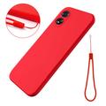 Oppo A18/A38 Vloeibare siliconen hoesje met polsbandje - Rood