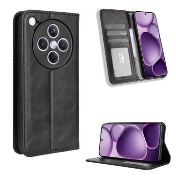Oppo Find X8s+ Retro Portemonnee Hoesje met Magneetsluiting - Zwart