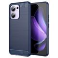 Oppo Reno13 F Geborsteld TPU Hoesje - Koolstofvezel - Blauw