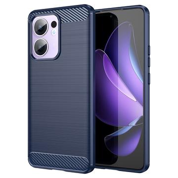 Oppo Reno13 F Geborsteld TPU Hoesje - Koolstofvezel - Blauw
