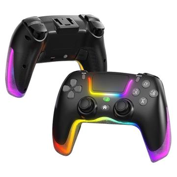 P07 Dazzle Lighting Draadloze Bluetooth Controller voor PS4/Android/iOS/Switch/PC - Zwart