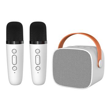 P2 Kinderkaraoke Bluetooth Speaker met 2 Microfoons - Wit