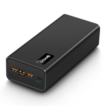 PSOO M16 65W USB-C/USB-A Power Bank 30000mAh met LED verlichting - Zwart