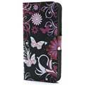 iPhone 5 / 5S / SE Wallet Hoesje - Vlinders / Bloemen