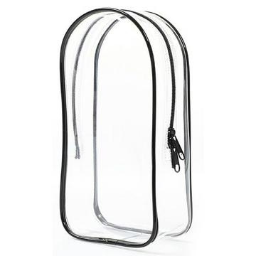 PVC Opbergtas met Sleutelhanger voor 17cm Labubu Pluche & Minifiguren - Zwart / Transparant