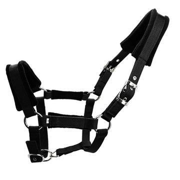 Gevoerd paardenhalster 25mm - Maat M - Zwart
