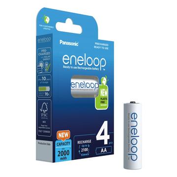 Panasonic Eneloop BK-3MCDE/4BE Oplaadbare AA batterijen 2000mAh - 4 stuks.