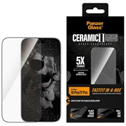 iPhone 17 Pro/18 Pro PanzerGlass Ceramic II Ultra-Wide Fit met FastFit In-A-Box Glazen Screenprotector - 9H - Zwarte rand