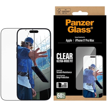 iPhone 17 Pro Max PanzerGlass Ultra-Wide Fit EasyAligner Screenprotector - Doorzichtig