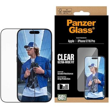 iPhone 17/16 Pro PanzerGlass Ultra-Wide Fit EasyAligner Screenprotector - Doorzichtig