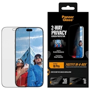 iPhone 18 Pro PanzerGlass Ultra-Wide Fit met FastFit In-A-Box 2-Way privacy-schermbeschermer - 9H - zwarte rand