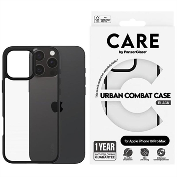 iPhone 16 Pro Max PanzerGlass Care Urban Combat Hoesje - Noire / Transparente