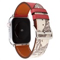 Apple Watch Series 9/8/SE (2022)/7/SE/6/5/4/3/2/1 Pattern Leder Bandje - 38mm, 40mm - Rood