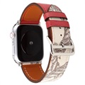 Apple Watch Series 10/9/8/SE (2022)/7/SE/6/5/4/3/2/1 Pattern Leder Bandje - 42mm/41mm/40mm/38mm - Rood