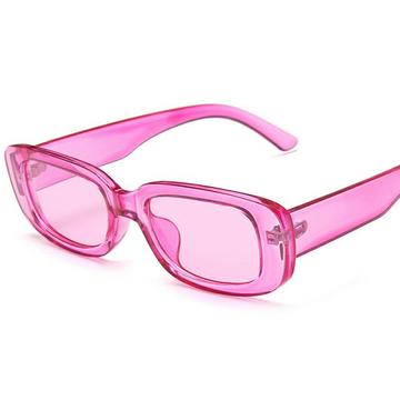 Petite-Fit Retro Zonnebril met Vierkant Montuur - Roze