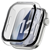 Apple Watch Series 12 Plastic Hoesje met Glazen Screenprotector - 47mm - Doorzichtig