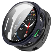 Samsung Galaxy Watch9 Plastic Hoesje met Glazen Screenprotector - 44mm - Blauw
