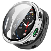 Samsung Galaxy Watch9 Plastic Hoesje met Glazen Screenprotector - 44mm - Matzilver