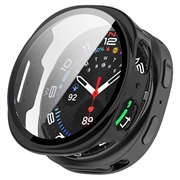 Samsung Galaxy Watch9 Plastic Hoesje met Glazen Screenprotector - 40mm - Zwart
