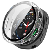 Samsung Galaxy Watch9 Plastic Hoesje met Glazen Screenprotector - 40mm - Doorzichtig