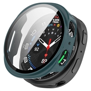 Samsung Galaxy Watch9 Plastic Hoesje met Glazen Screenprotector - 40mm - Groen