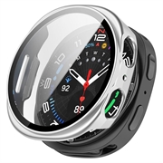 Samsung Galaxy Watch9 Plastic Hoesje met Glazen Screenprotector - 40mm - Matzilver