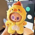 Pluche dierenthema jumpsuit met capuchon voor Labubu pop 17cm - Kuiken