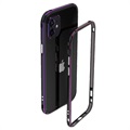 Polar Lights Style iPhone 12 Mini Metalen Bumper (Geopende verpakking - Uitstekend) - Zwart / Paars