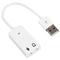 Draagbare Externe USB-geluidskaart - Wit