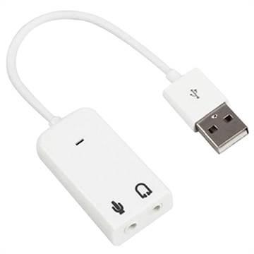 Draagbare Externe USB-geluidskaart - Wit